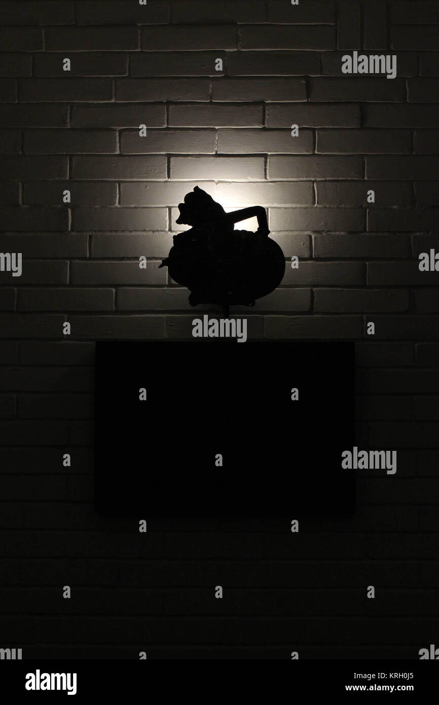 Die Silhouette der Tamil genannt "Wayang". Der Charakter