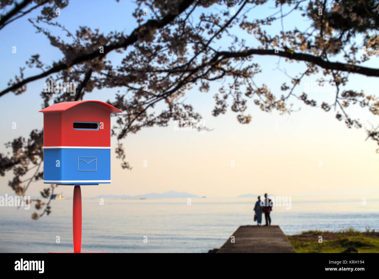 3D-rendering Mailbox mit schönen Hintergrundbild Stockfoto