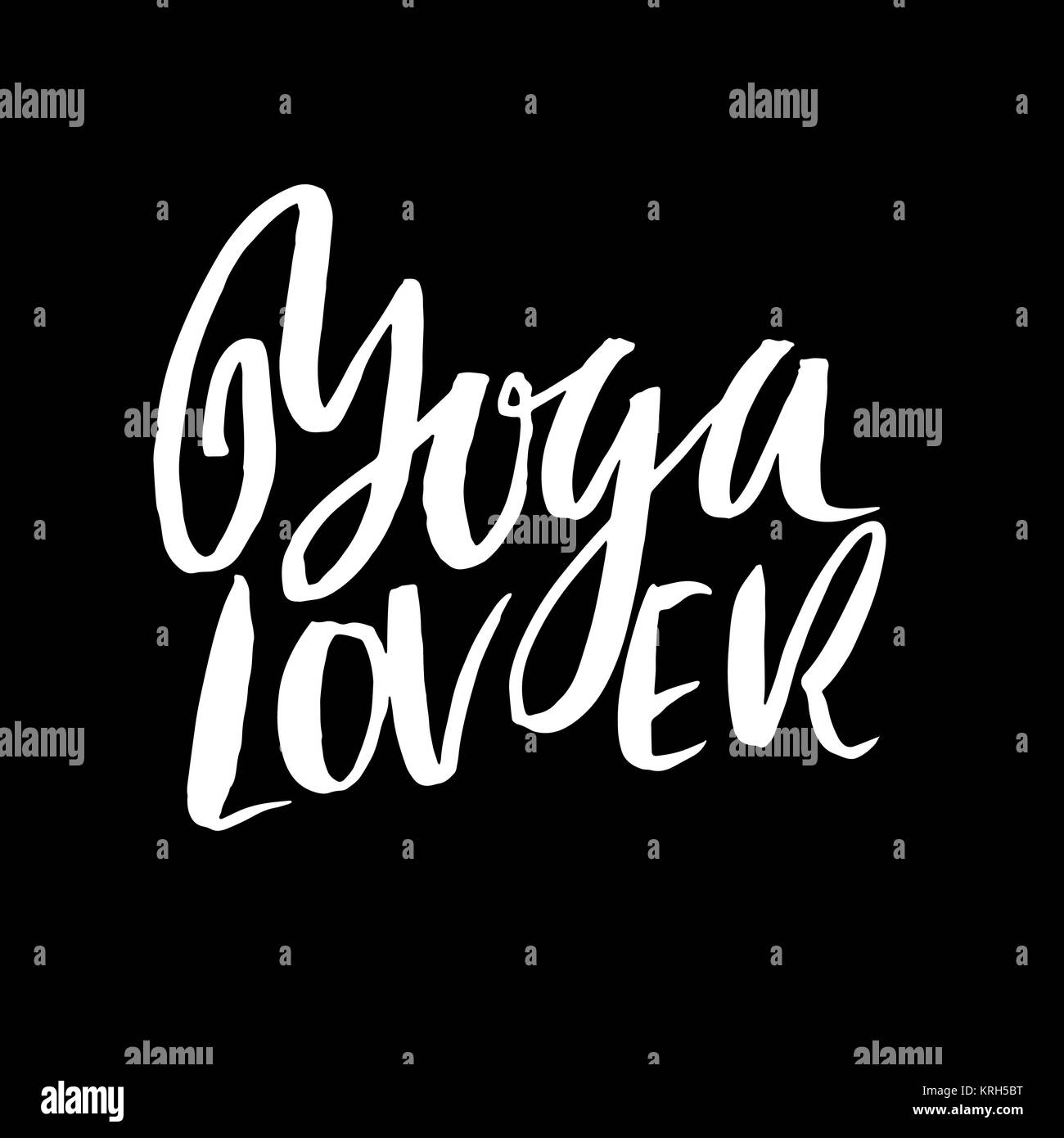 Yoga Liebhaber. Moderne trockene Bürste Schriftzug. Kalligraphie Poster. Handschriftliche Typografie Karte. Yoga Banner. Vector Illustration. Stock Vektor