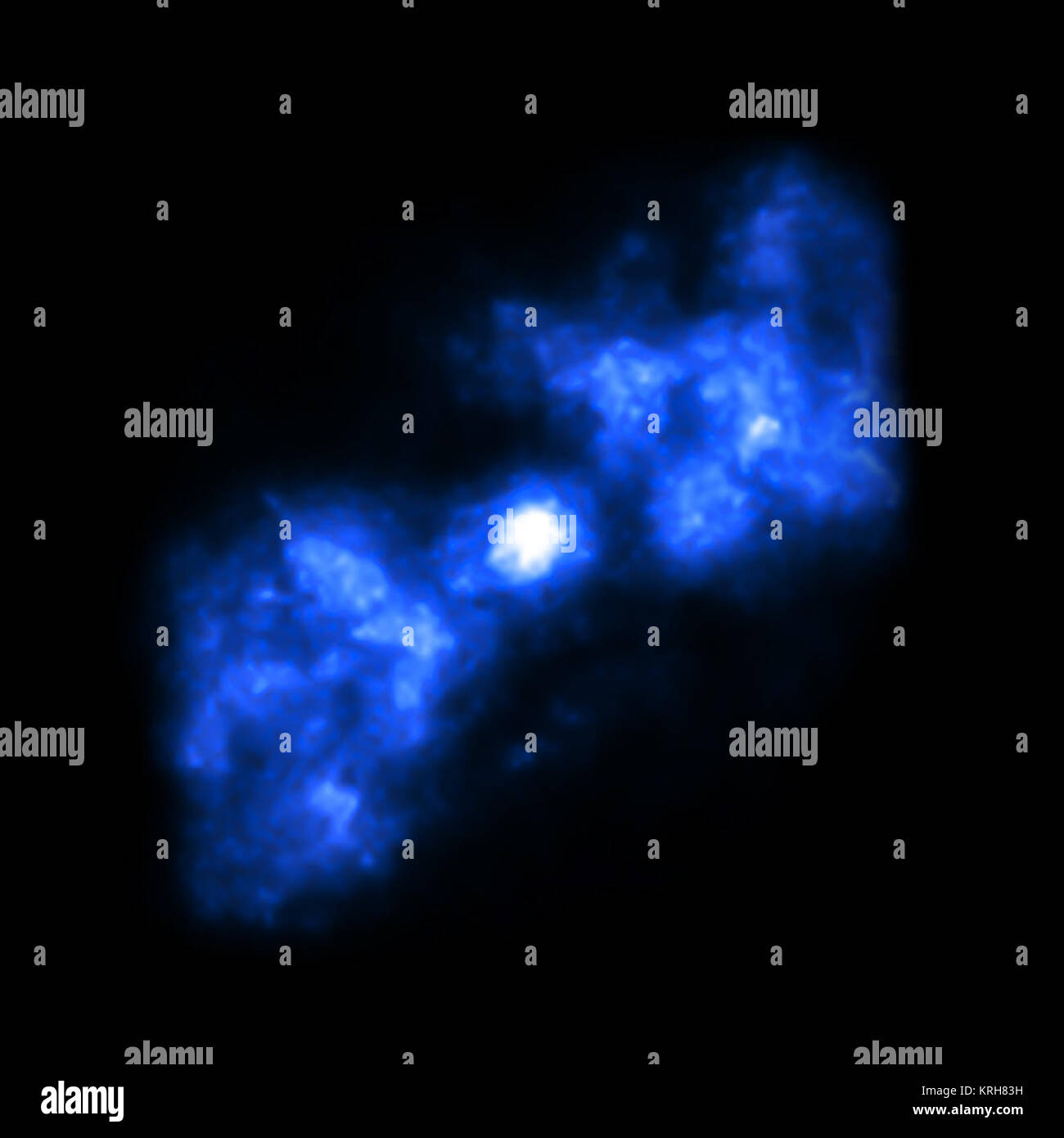 Mit der Verabschiedung des 15 Chandras Jubiläum, das Chandra Data Archive, die alle Daten des Mission Häuser, weiterhin jedes Jahr zu wachsen. Diese Bilder, die eine breite Palette an astronomischen Objekten -- X-Strahlen von Chandra's Archiv mit Daten von anderen Teleskopen. Diese Technik des "Bilder ulti Wellenlänge' ermöglicht Wissenschaftlern und der Öffentlichkeit, um zu sehen, wie Röntgenstrahlen mit Daten anderer Arten von Licht, wie optische, Radio und Infrarot. Markarian 573 (Röntgenstrahlen) Archiv mrk 573 Xray Stockfoto