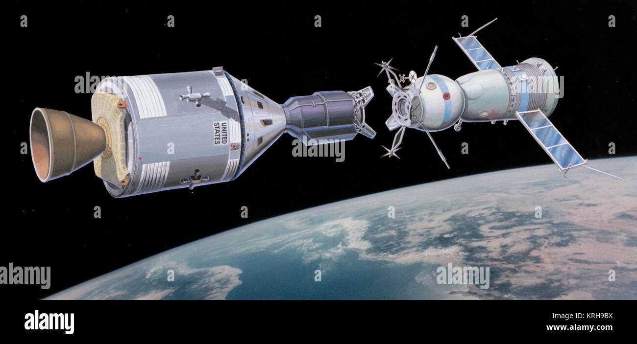 Apollo-Soyuz - Test-Program - Künstler - Rendering Stockfoto