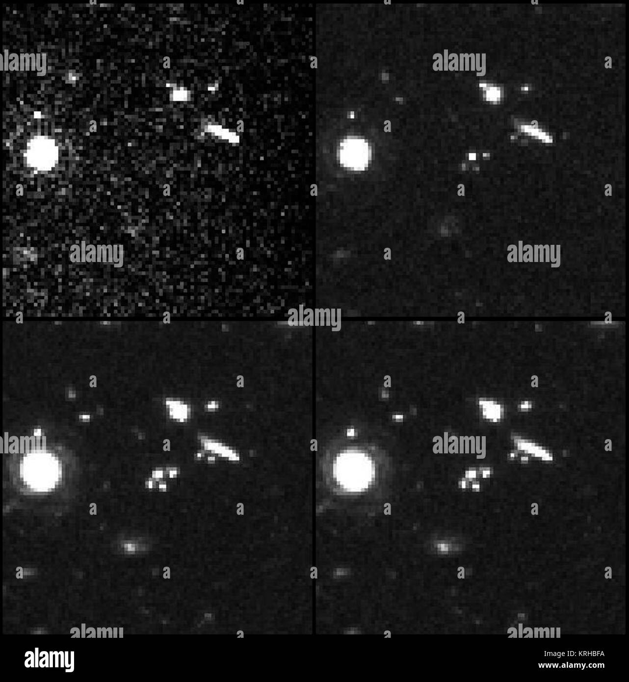 Galaxy in jeder der vier Wellenlängen aus der HDF Stockfoto