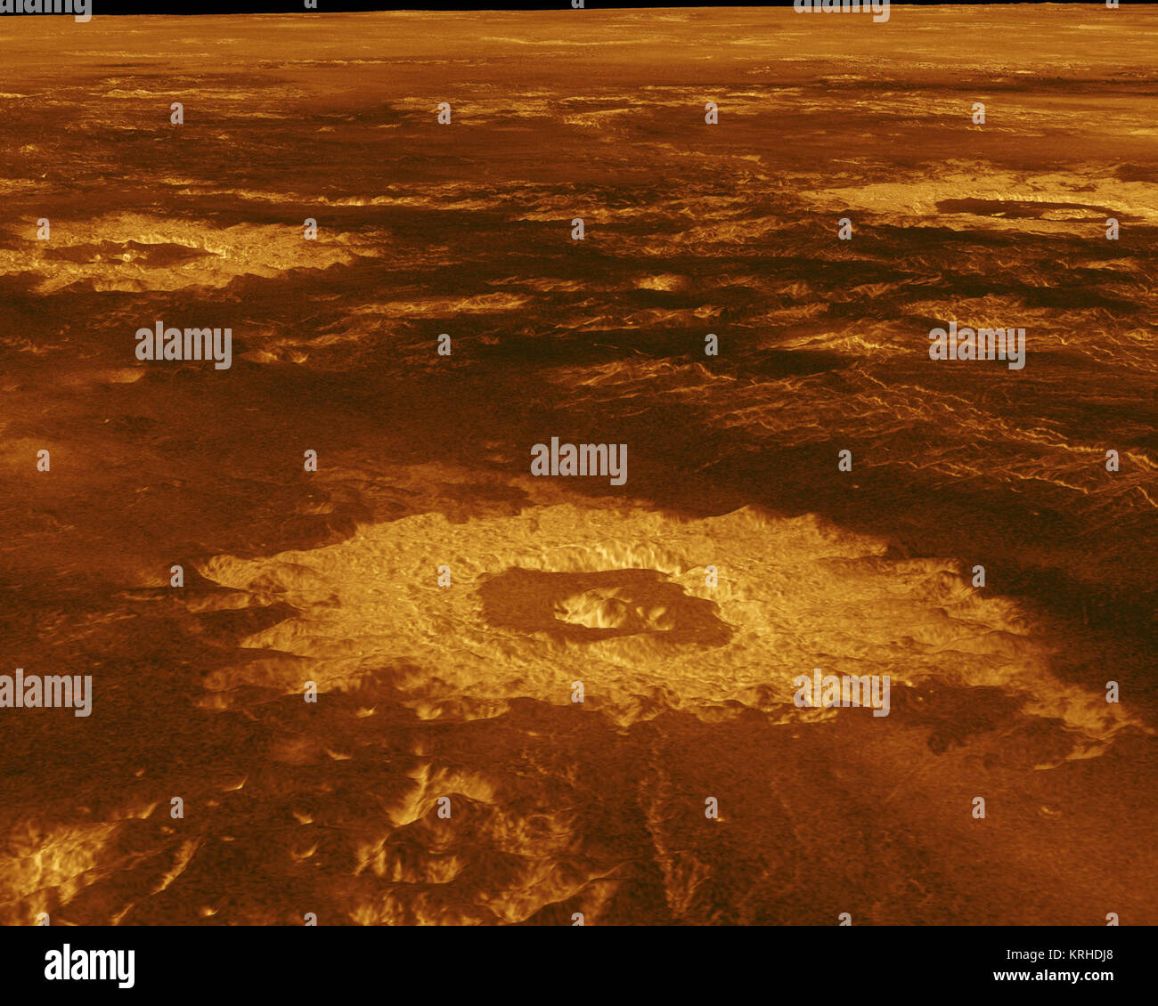 PIA 00103 Venus - 3-D-Perspektive von Lavinia Planitia Stockfoto