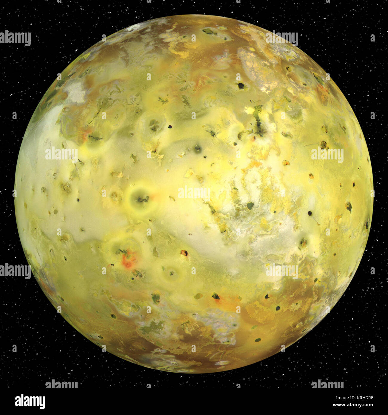 Io (Jupitermond) PIA 02308 (mit STARFIELD) Stockfoto