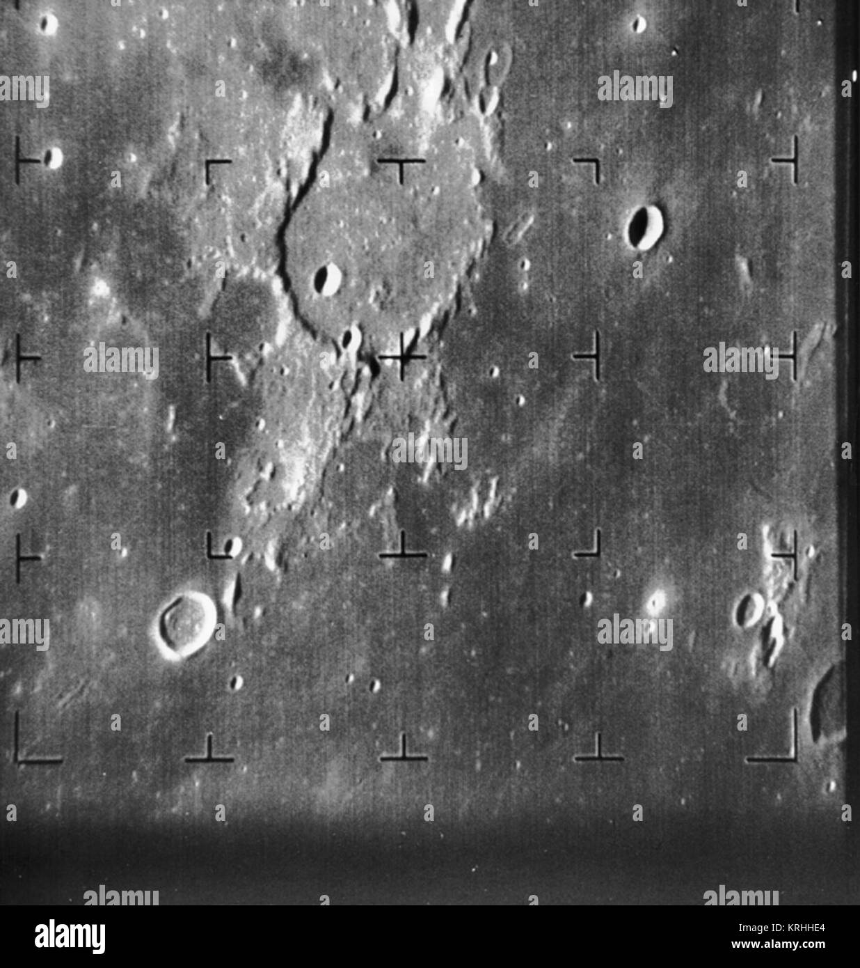 Konvertiert der PNM-Datei Guericke Krater wie von Ranger 7 gesehen Stockfoto