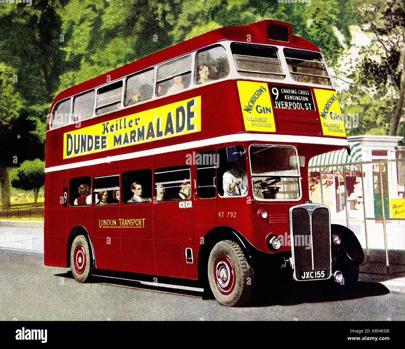 London Transport RT 792, AEC RT-Typ Bus, c 1950 Stockfoto
