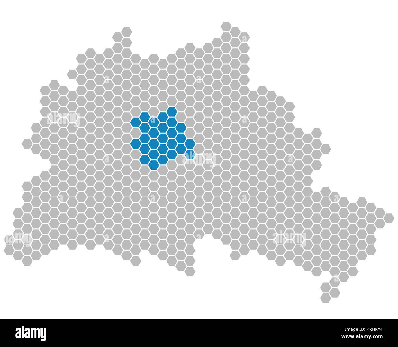 Karte von Berlin - Bezirk Mitte Stockfoto