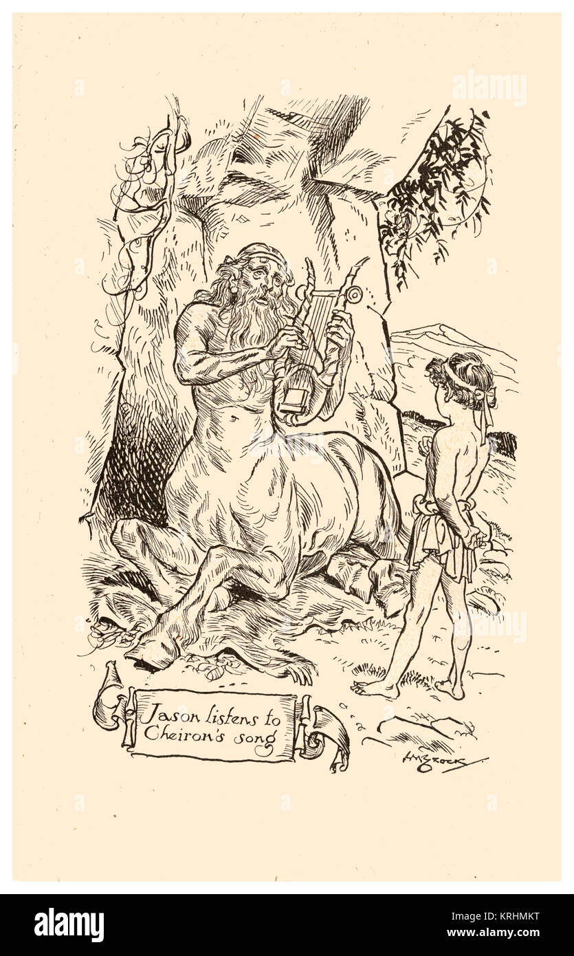 Jason hört Cheiron's Song Stockfoto