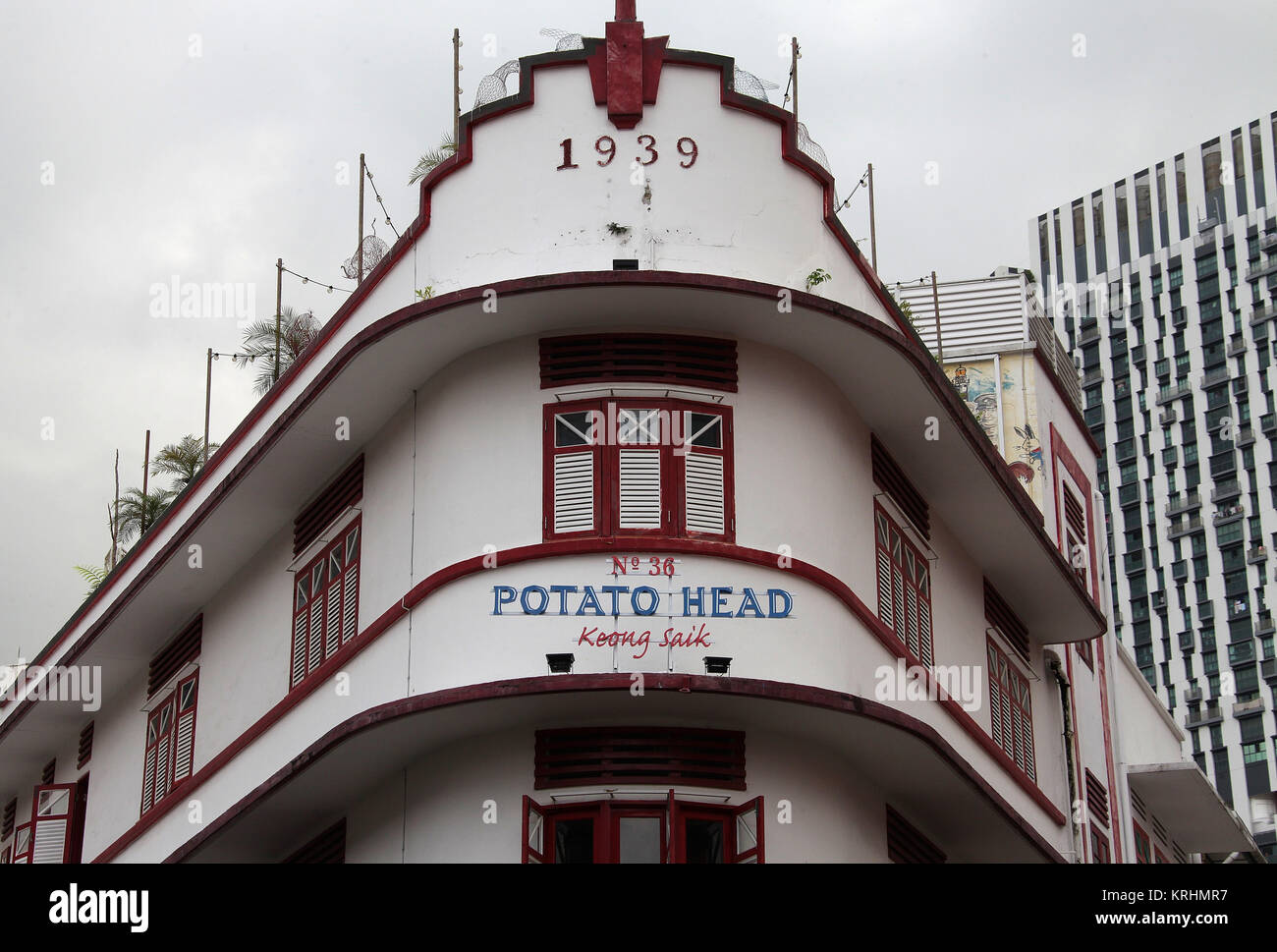 Historische 4-stöckigen Geschäftshaus auf Keong Saik Road in Singapur Stockfoto