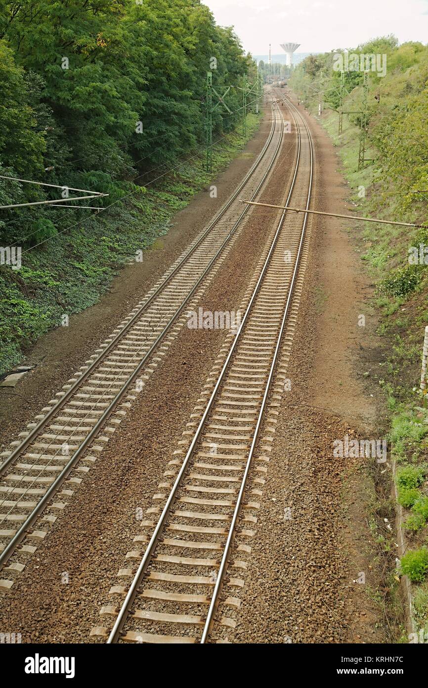 Gleisanlagen, die Entfernung Stockfoto