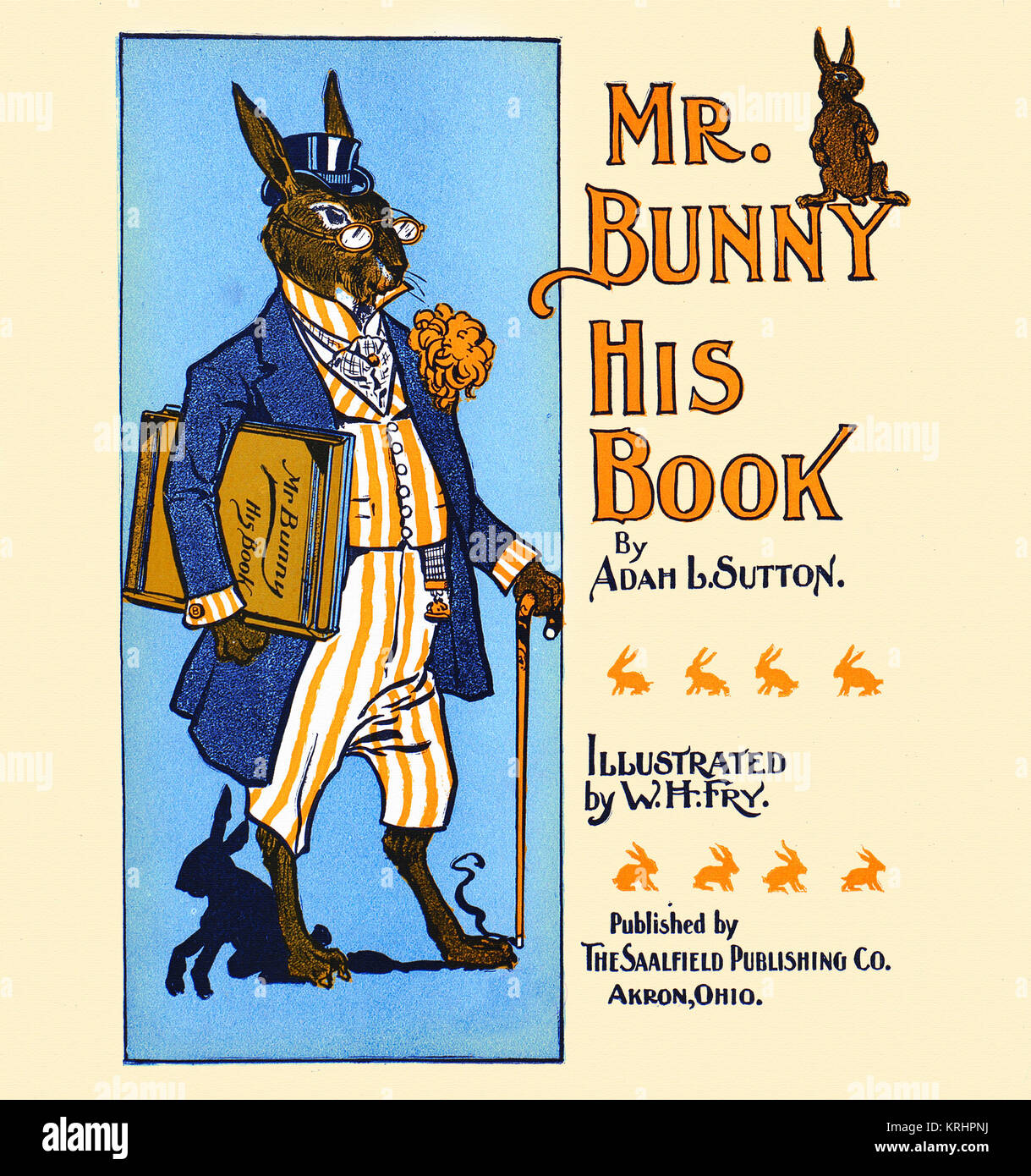 Herr Bunny, sein Buch von Adam L. Sutton Stockfoto