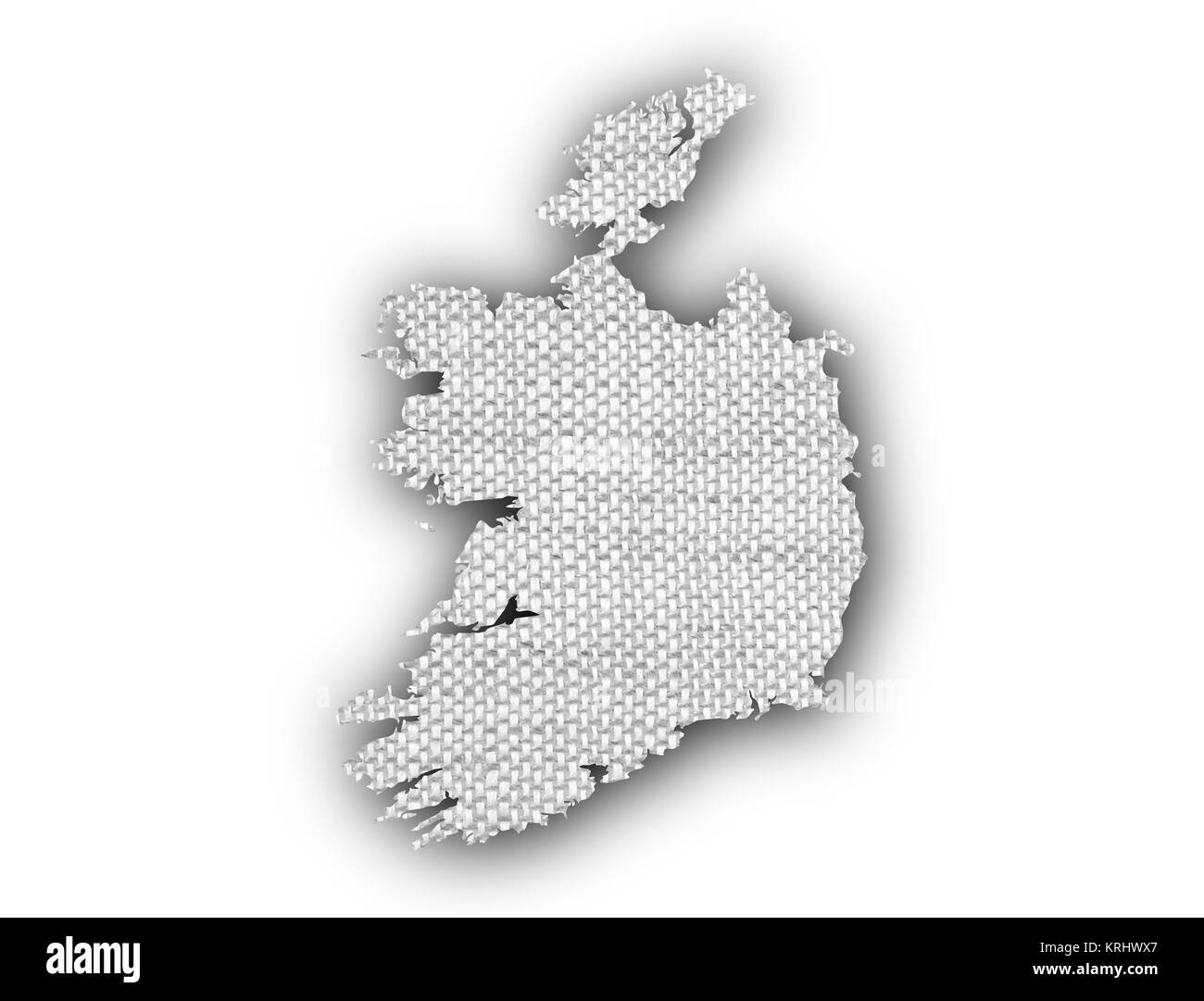 Karte von Irland auf alten Bettwäsche Stockfoto