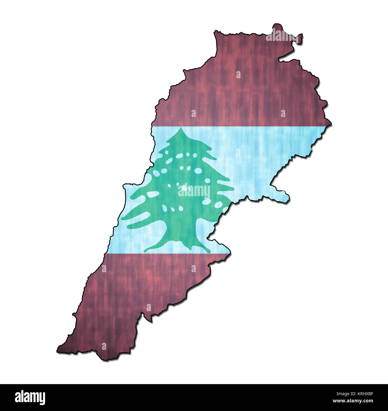 Libanon Gebiet mit Fahne Stockfoto