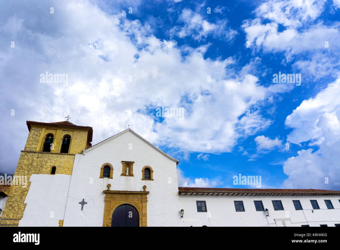 Kirche in Villa de Leyva Stockfoto