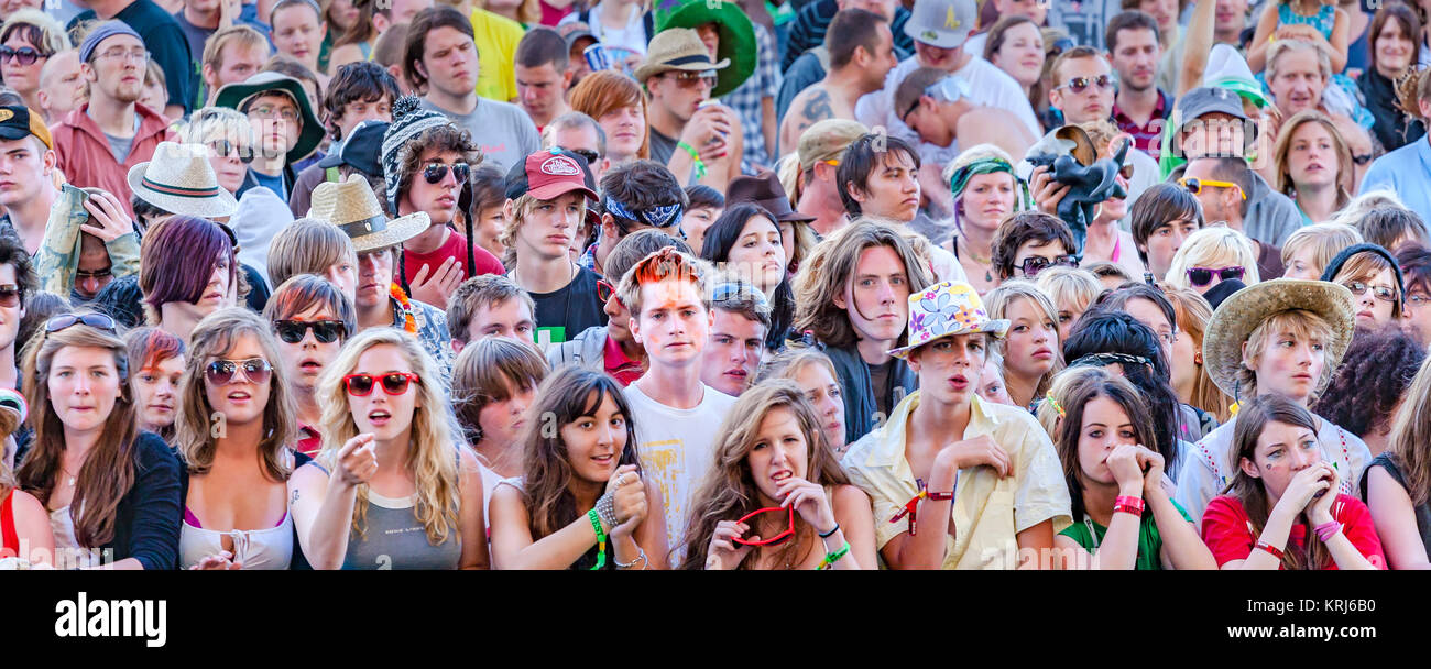 Masse Blick in die Kamera, der Big Chill 2008 Stockfoto