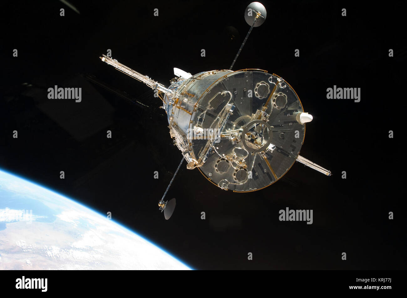 STS-125 Abfahrt das Hubble Space Telescope Stockfoto