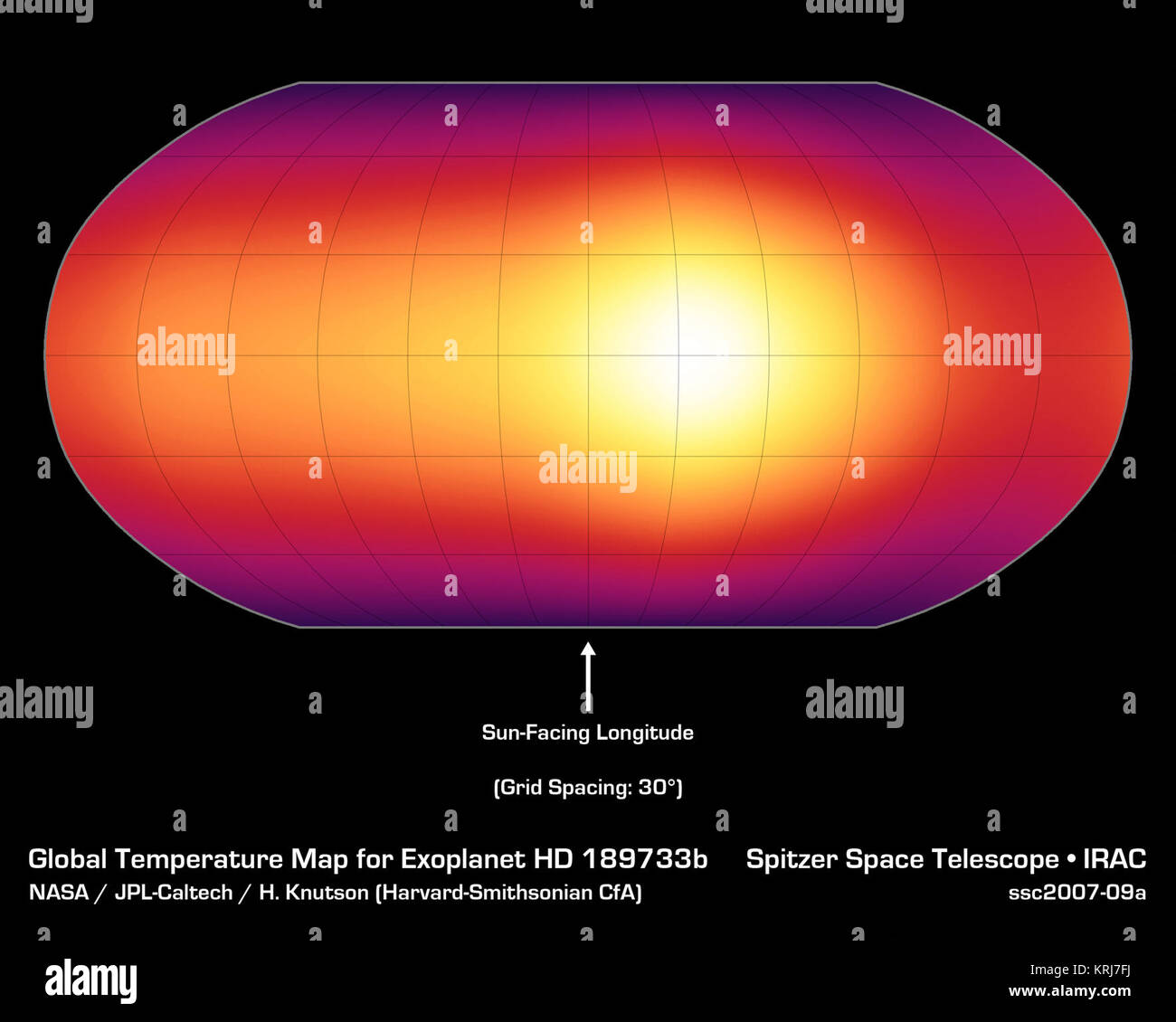 Dies Ist Die Erste Karte Von Der Oberflache Eines Exoplaneten Oder Einen Planeten Ausserhalb Unseres Sonnensystems Die Karte Die Zeigt Temperatur Unterschiede Innerhalb Der Bewolkt Tops Eines Gasriesen Namens Hd 1733b Ist