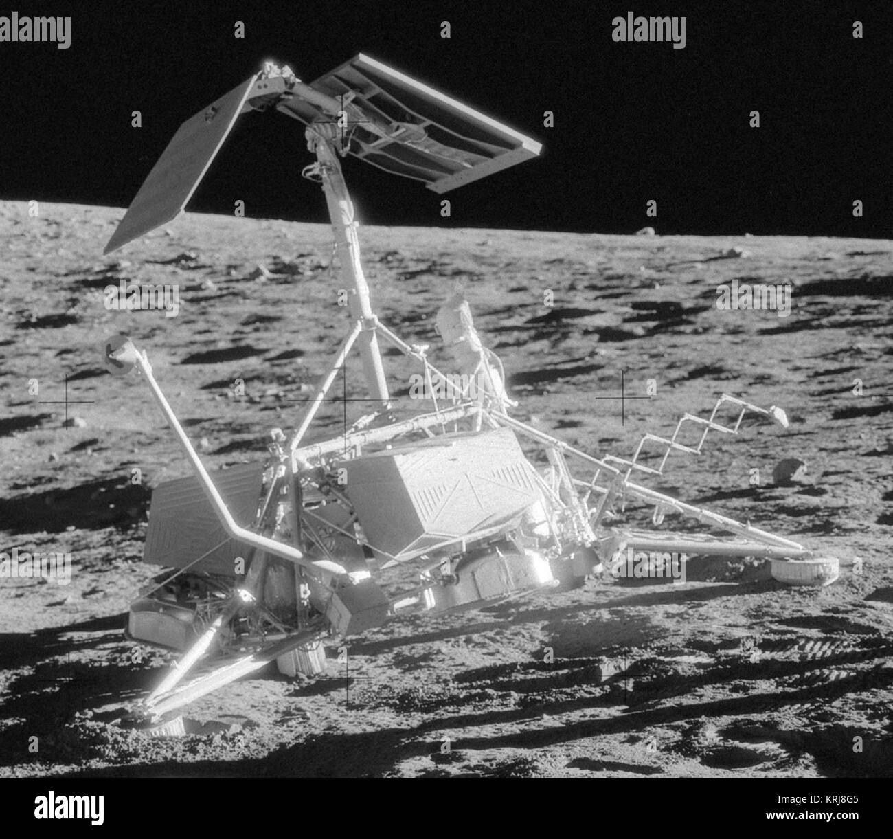 Surveyor 3 auf dem Mond Stockfoto