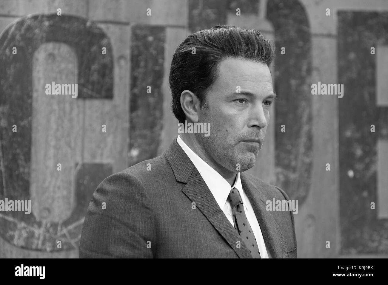 (Bild digital geändert werden monochrom) Ben Affleck besucht die Suicide Squad Filmpremiere, London, UK - 03. August 2016 Stockfoto