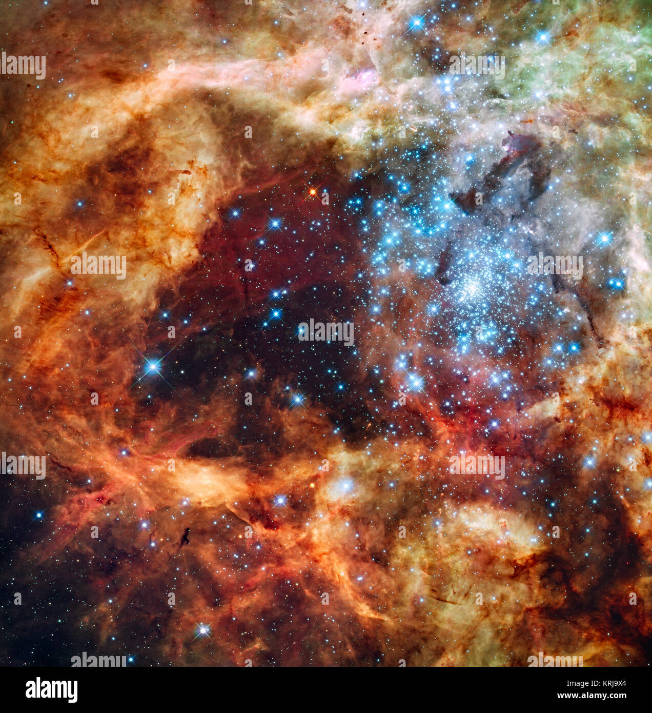 Grand star-forming Region R 136 in NGC 2070 (durch das Hubble Space Telescope erfasst) Stockfoto
