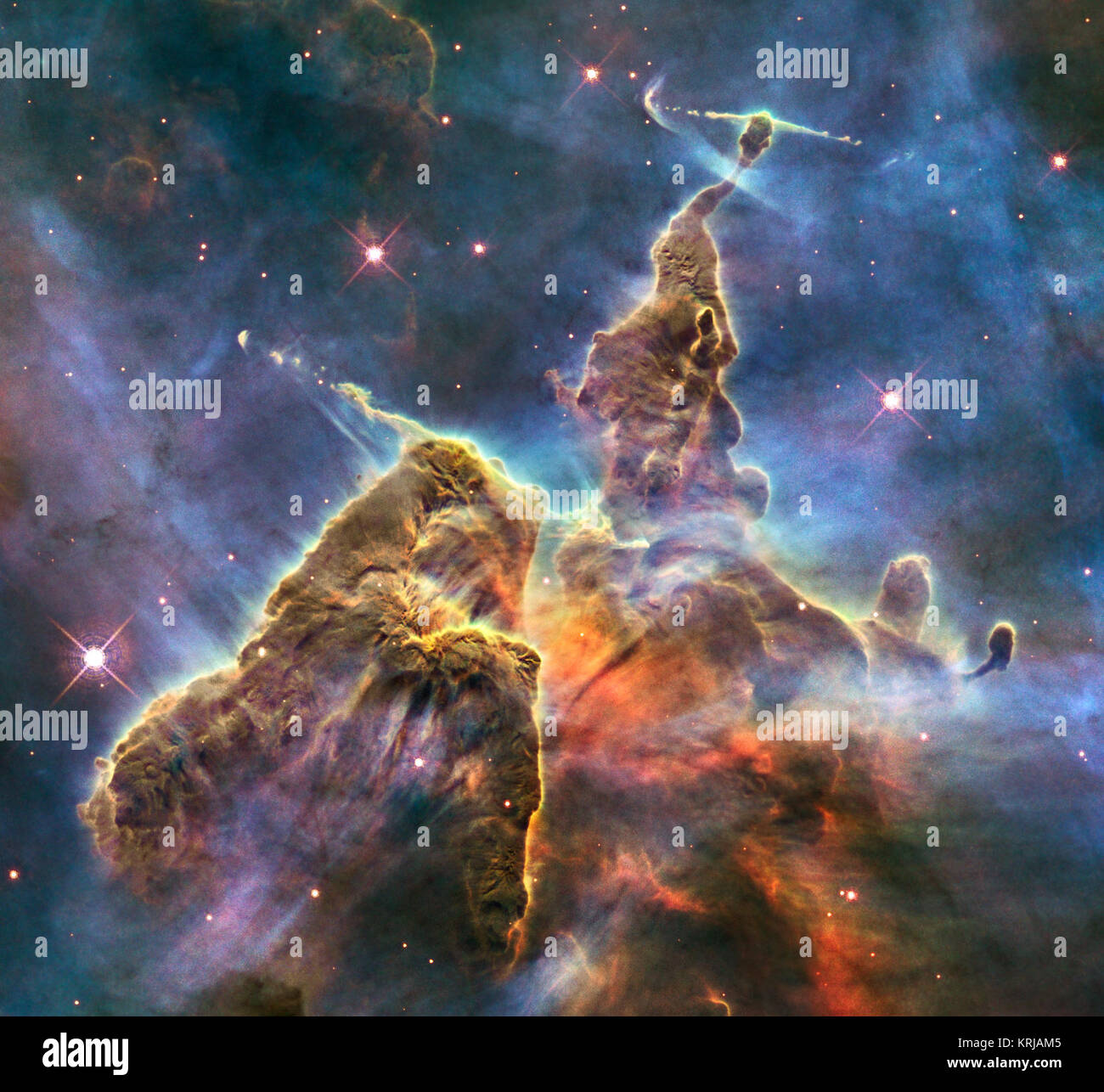 HH901 und HH 902 der Carina nebula (Durch das Hubble Space Telescope erfasst) Stockfoto
