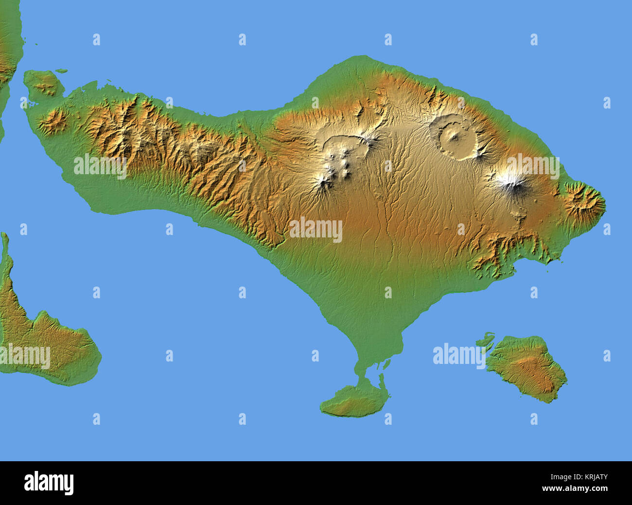 Der PNM-Datei Topographie des Bali umgewandelt Stockfoto