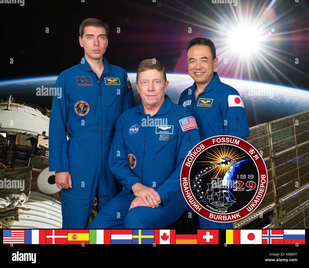 Expedition 27/28 Offizielle Crew Portrait. Foto Datum: 22. Juli 2010. Ort: Gebäude 8, Zimmer 272 - Photo Studio. Fotograf: Robert Markowitz. Expedition 29 crew Portrait v2 Stockfoto