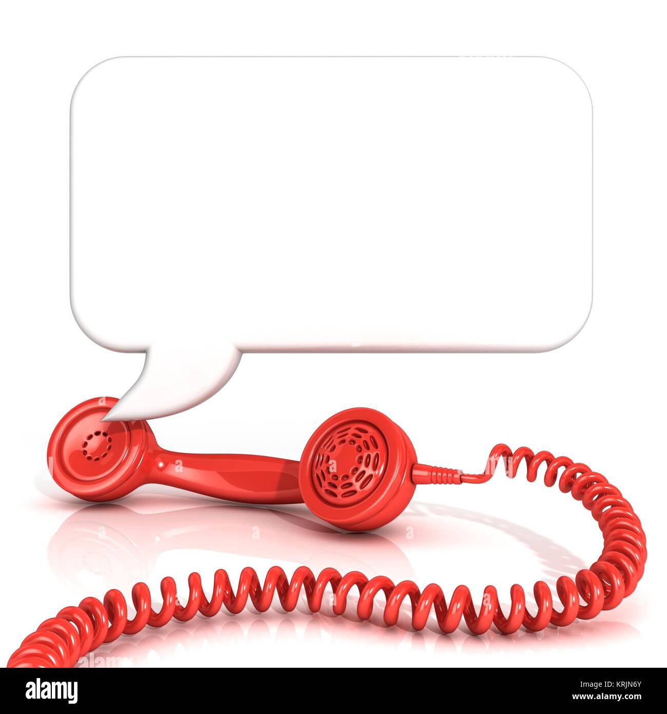Red Old Fashion Telefonhörer und Sprechblase Stockfoto