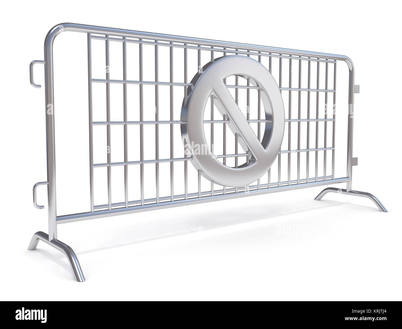 Stahl Barrikaden ohne Zeichen. Seitenansicht Stockfoto