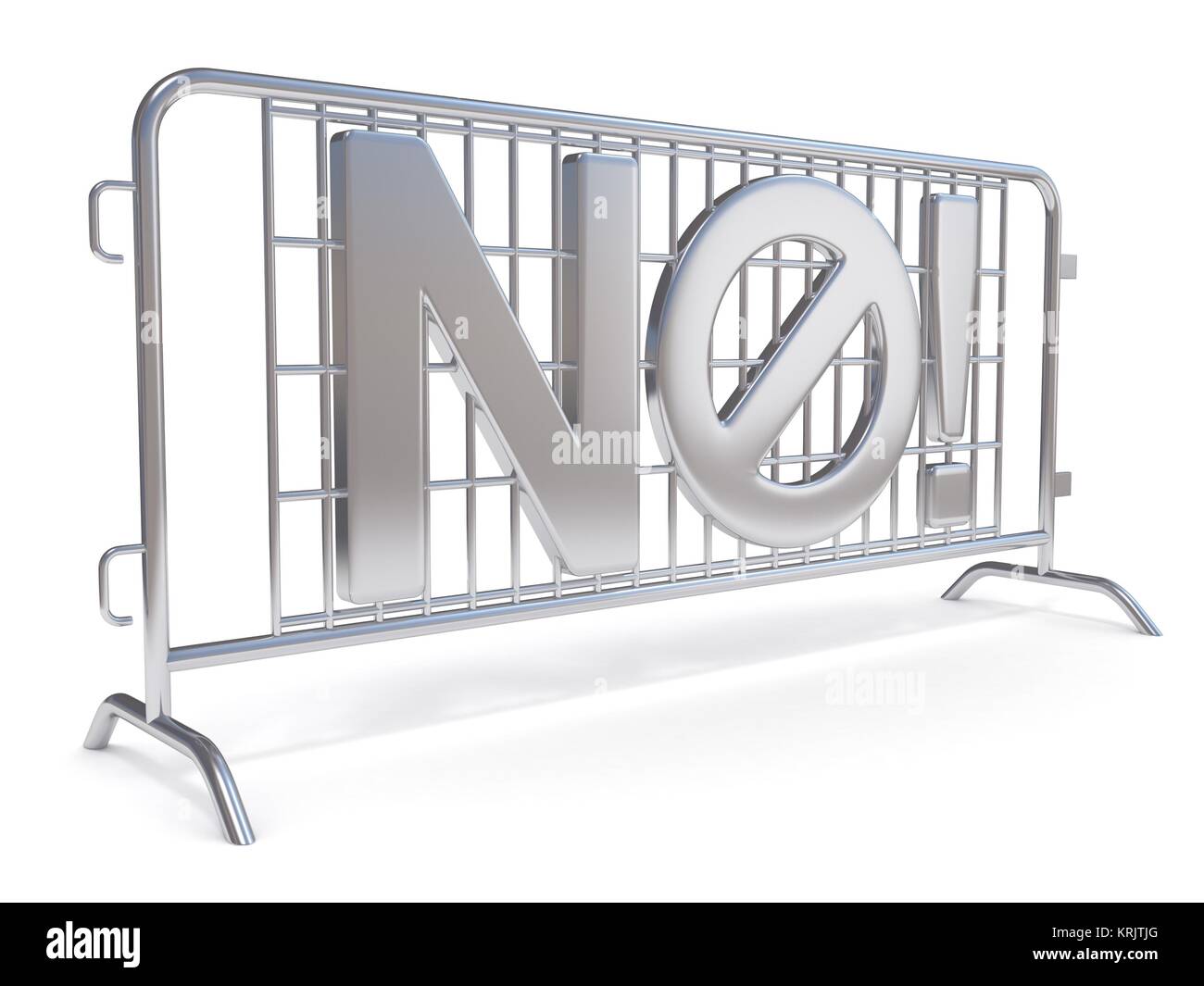 Stahl Barrikaden mit Word Nr. Seite anzeigen. 3D Stockfoto