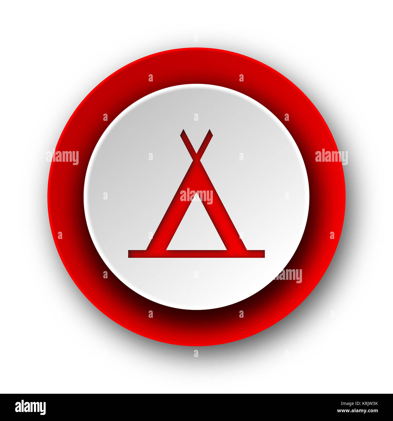 Lager rot moderne Web Symbol auf weißem Hintergrund Stockfoto