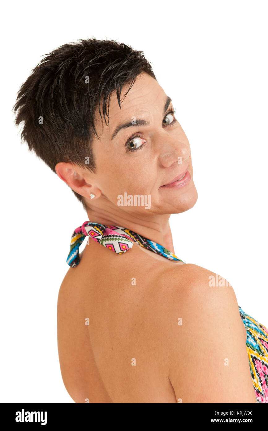 Frau mit einer freien Schulter Stockfoto