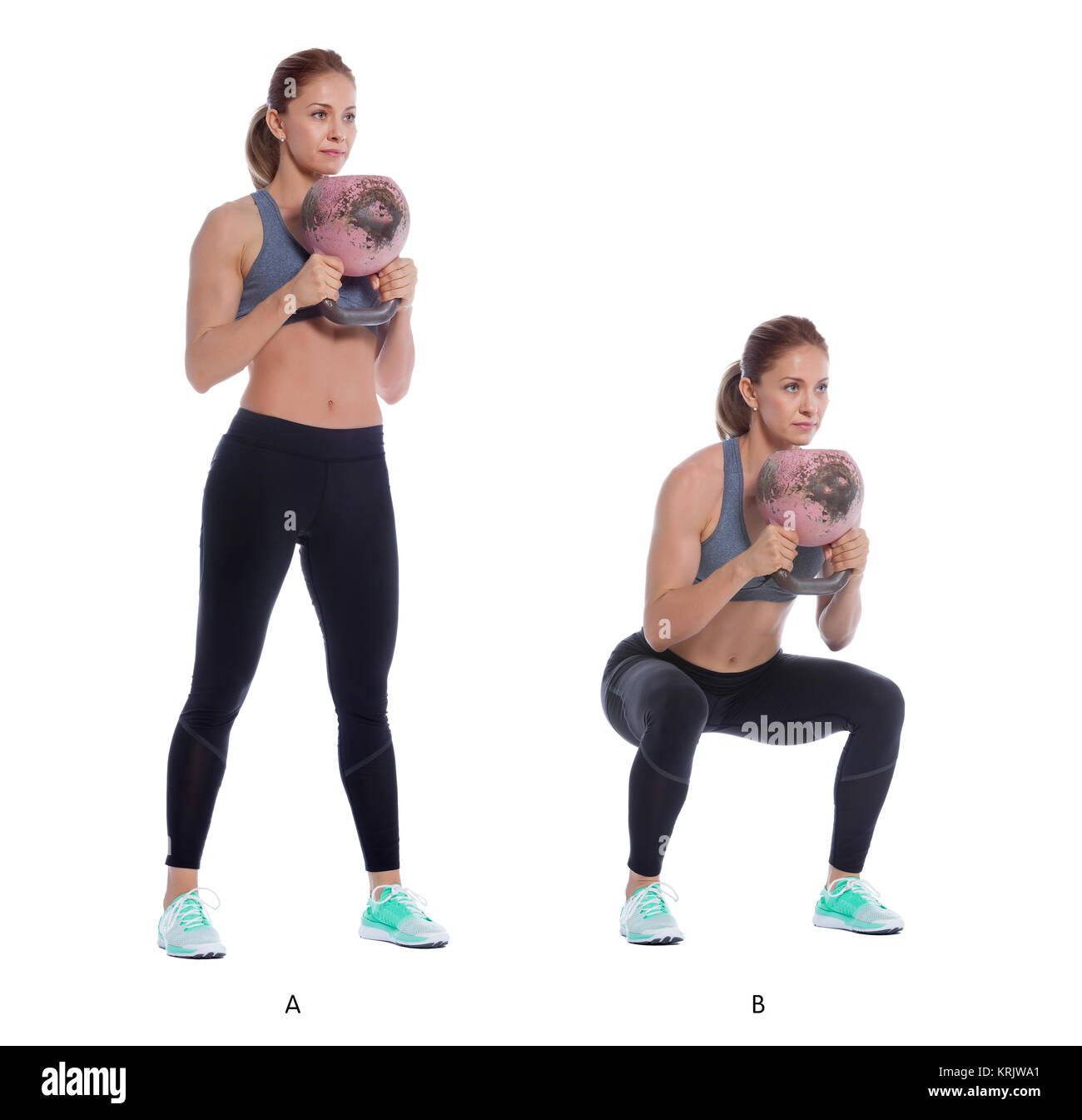 Kettlebell front squat Stockfoto, Bild 169445417 Alamy