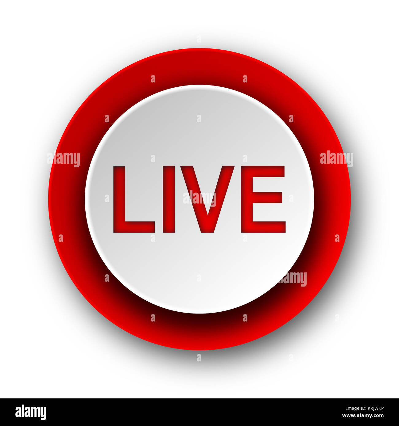 Live rot moderne Web Symbol auf weißem Hintergrund Stockfoto