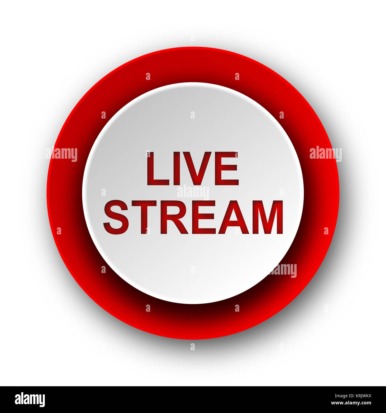 Live stream Rot moderne Web Symbol auf weißem Hintergrund Stockfoto