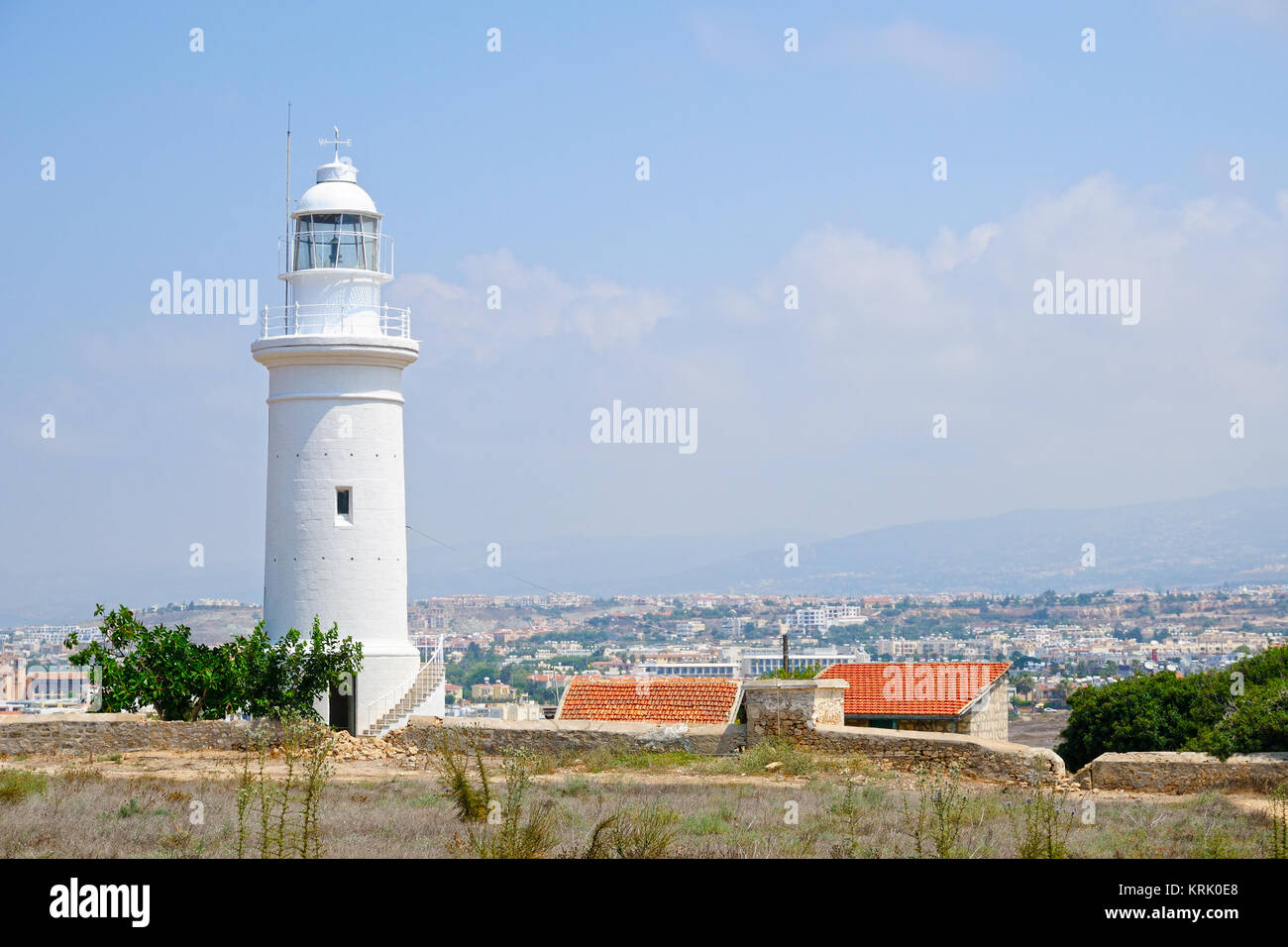 Leuchtturm in der Nähe der Stadt Paphos, Zypern Stockfoto