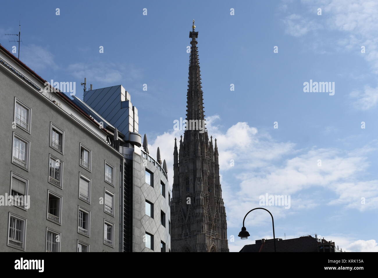 Wien, Haas Haus Haas Haus, im 1. Bezirk, Stock im Eisen Platz, st. Stephen's Cathedral, Hans Hollein, Bay Stockfoto