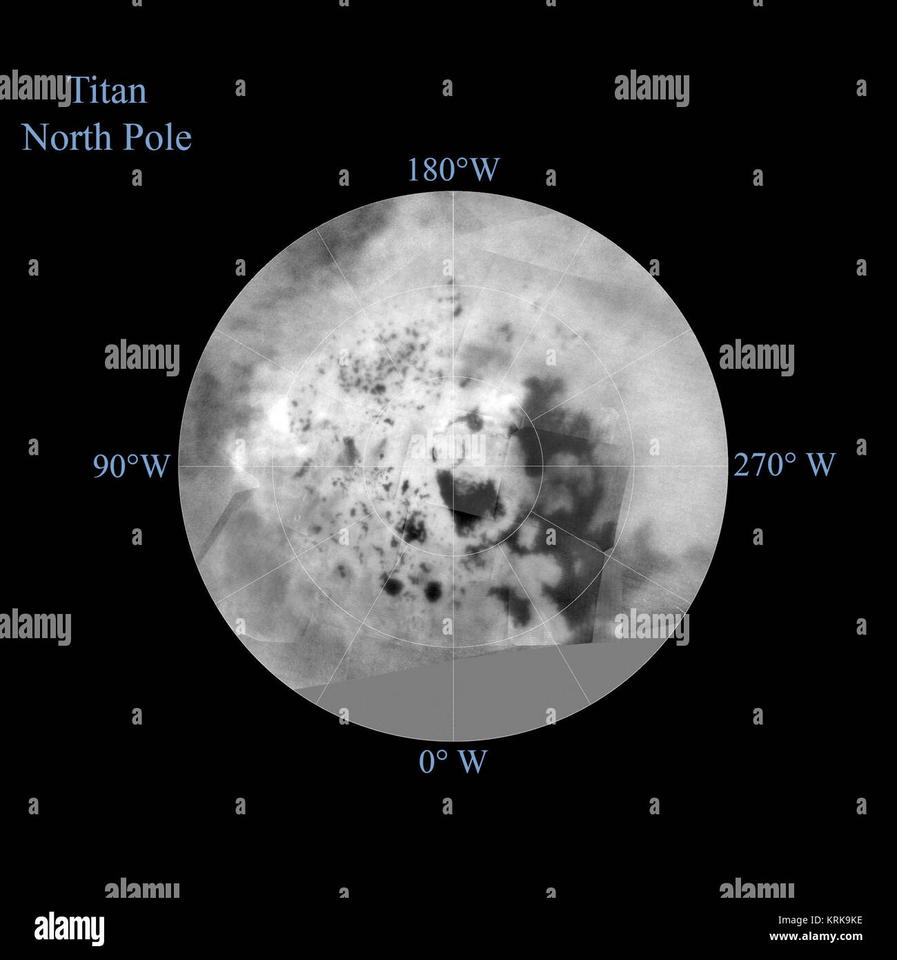 PIA 19657 - Saturn Moon-Titan - Nordpol -20140407 Stockfoto