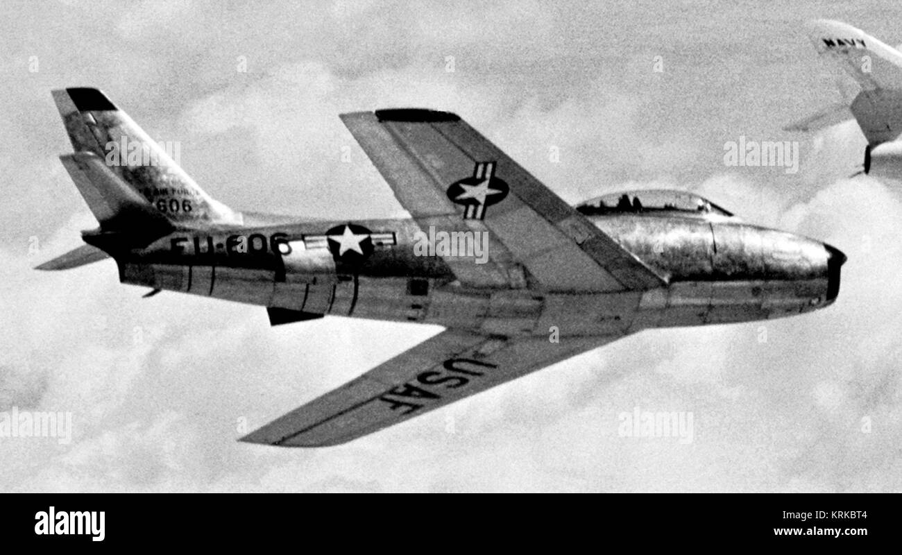 F-86 Sabre im Flug Stockfoto