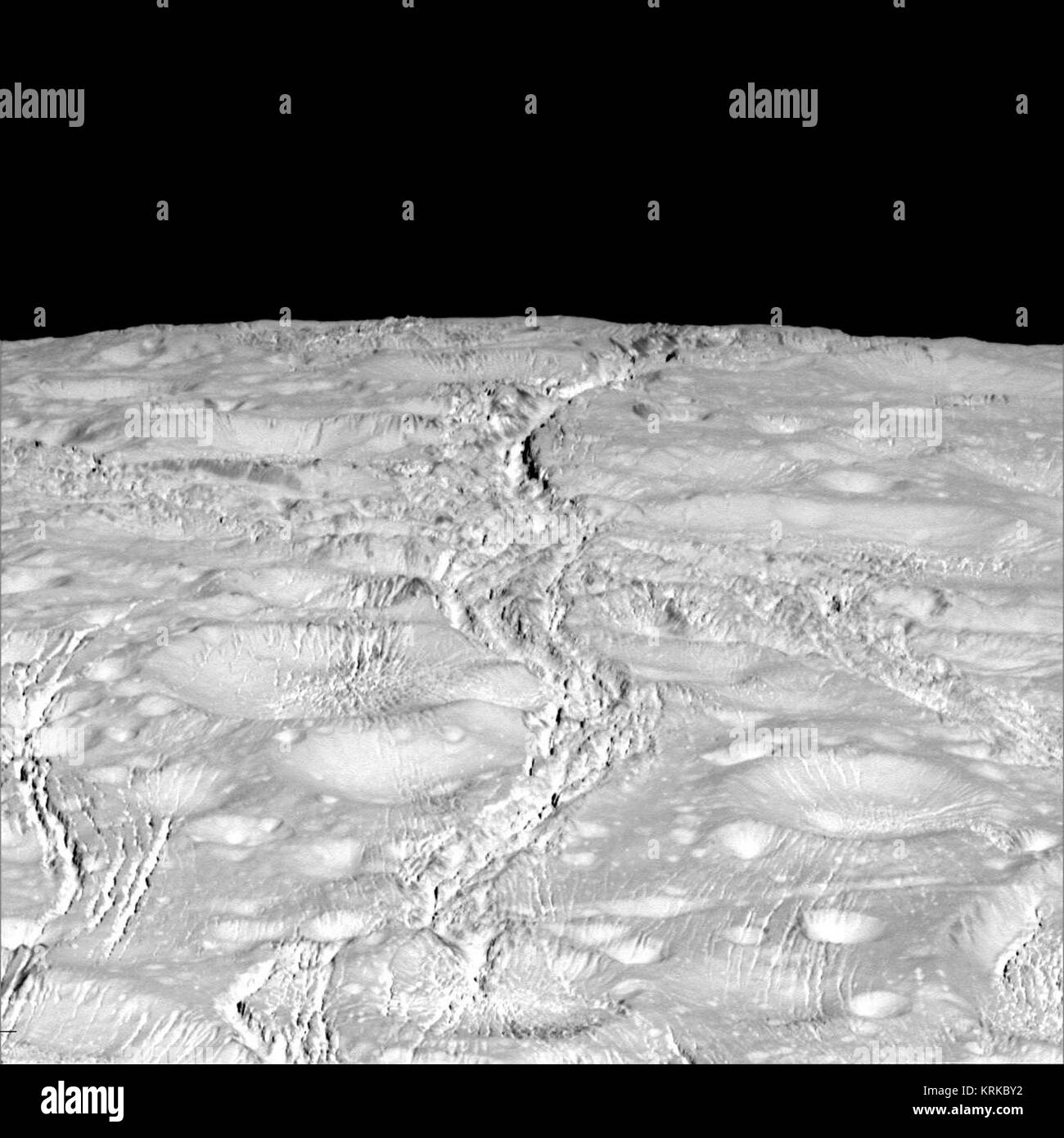 PIA 19660 - Saturn - Moon-Enceladus NPole -20151014 Stockfoto