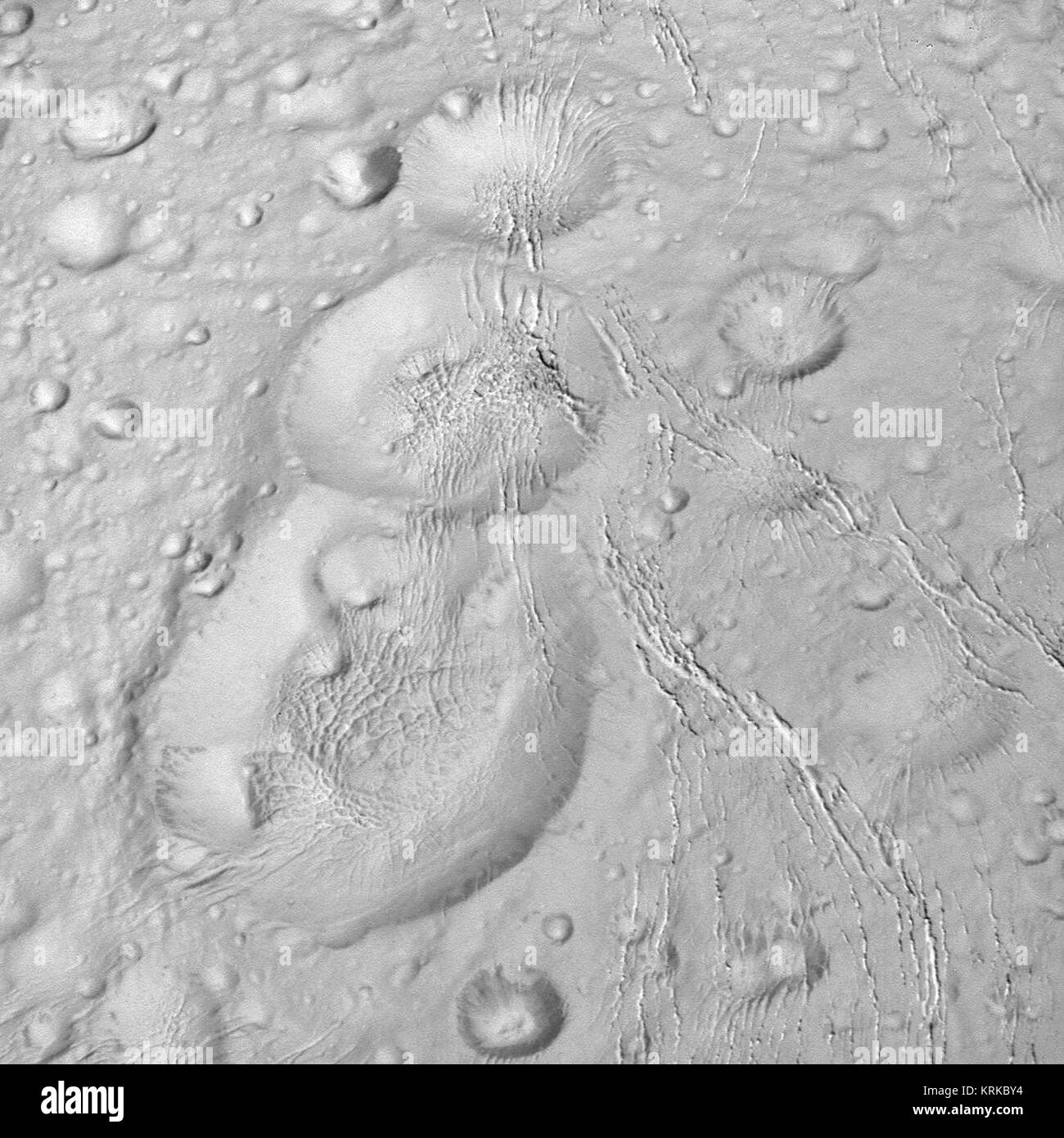 PIA20011 - Saturn Moon-Enceladus-N Pole-Closeup -20151014 Stockfoto