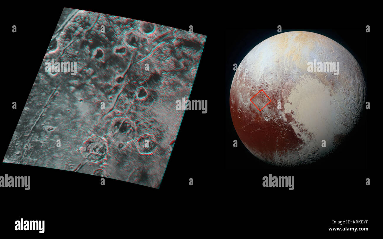 Pluto in 3-D Stockfoto