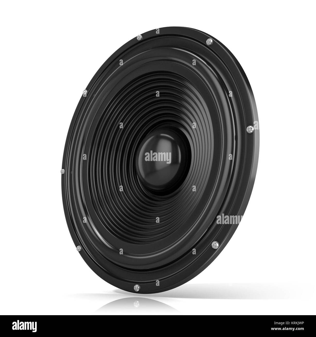 3D-Render Abbildung der Lautsprecher. Seitenansicht Stockfoto