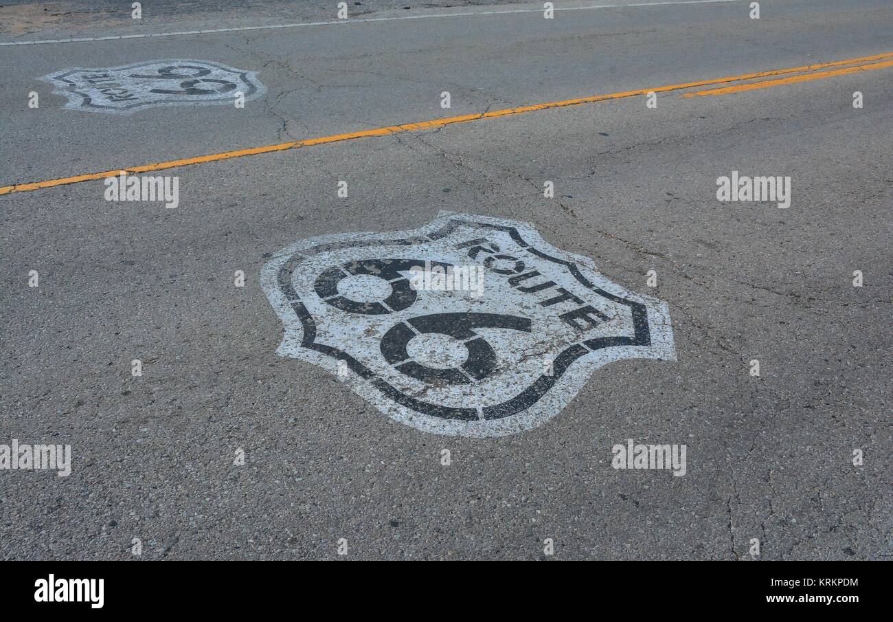 Die mythische Route 66 sign in Texas, USA. Stockfoto