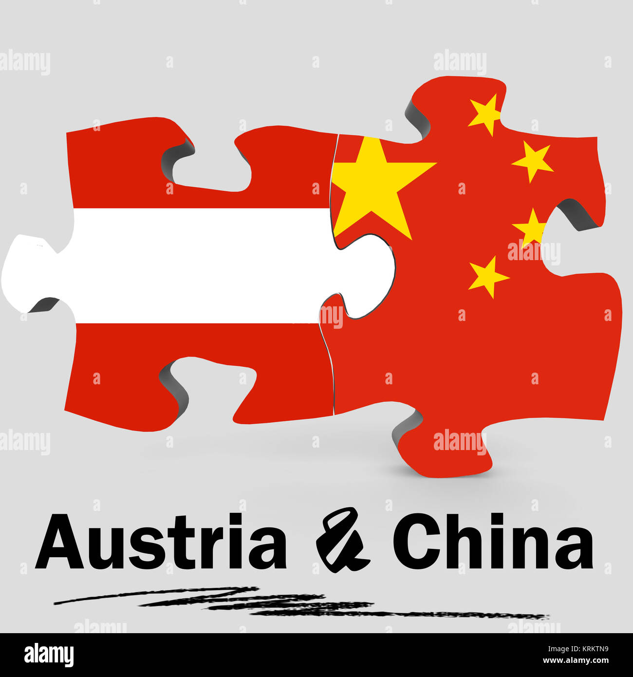 China und Österreich Flaggen in Puzzle Stockfotografie - Alamy