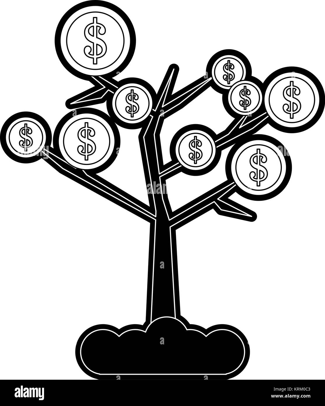 Geld-Baum-symbol Stock Vektor