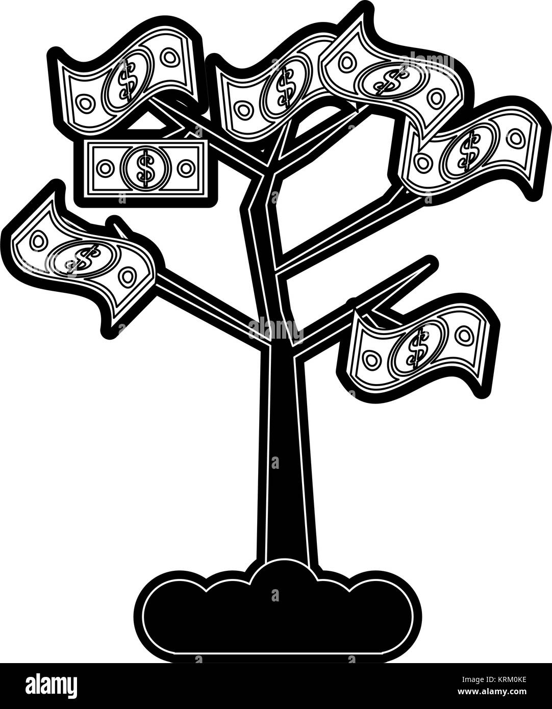 Geld-Baum-symbol Stock Vektor