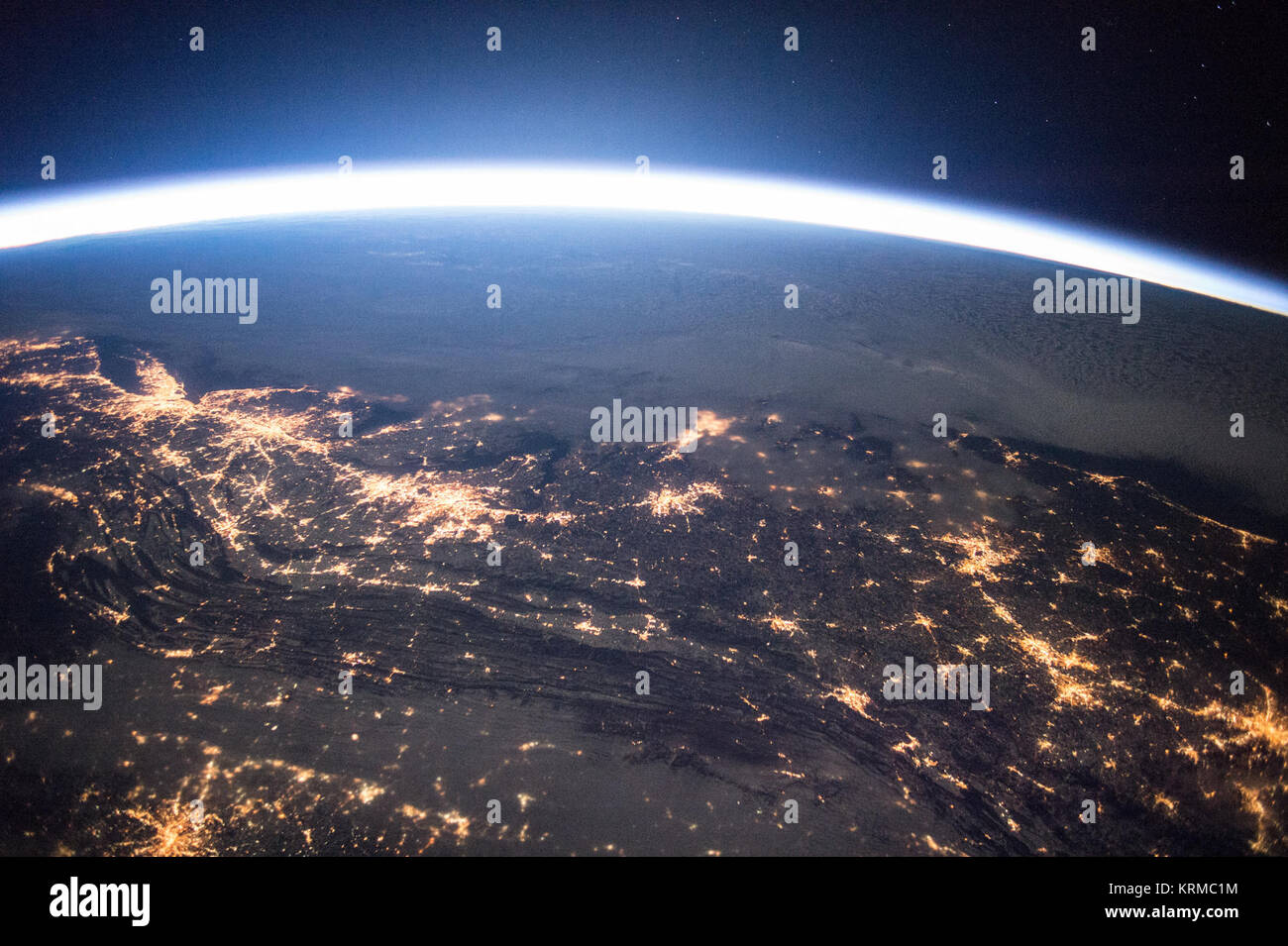 ISS-46 Januar 2016 United States Blizzard von ISS (1) Stockfoto
