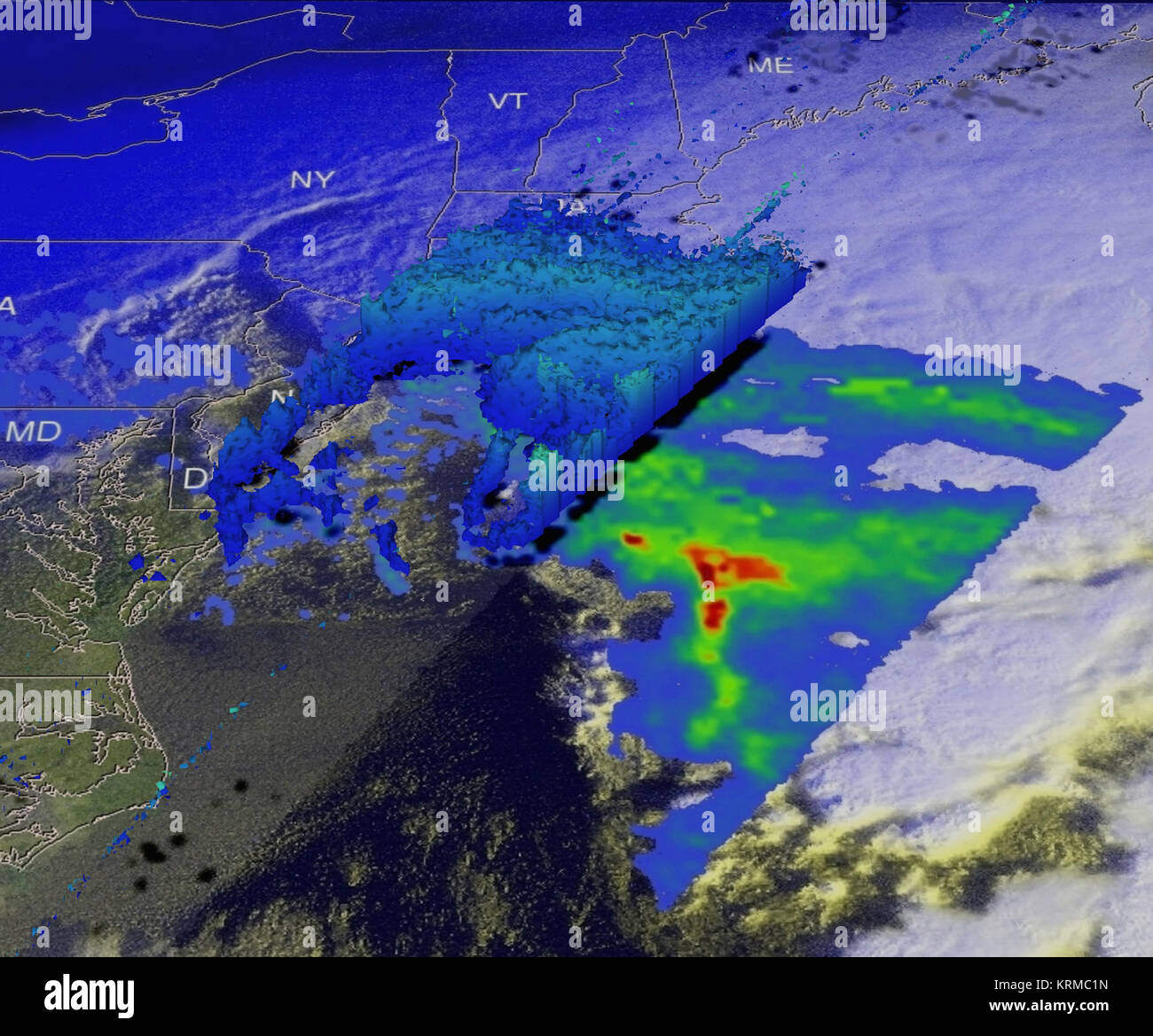 GPM der 3D-Ansicht der Sturm, der die Feuchtigkeit aus dem Atlantik (23956754264) Stockfoto