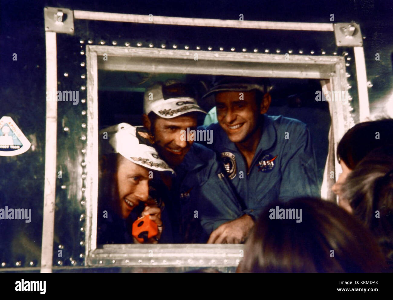 Apollo 12 Crew in der Quarantäne van Stockfoto